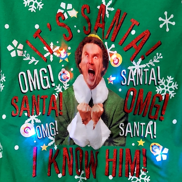 COPY - Elf Santa I Know Him Light-Up Graphic Sweatshirt - Picture 2 of 7